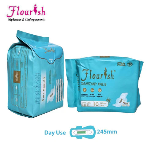 245mm WINGLESS DAILY USE PANTY LINERS SANITARY PADS FOR GIRLS & WOMEN 10 PCS