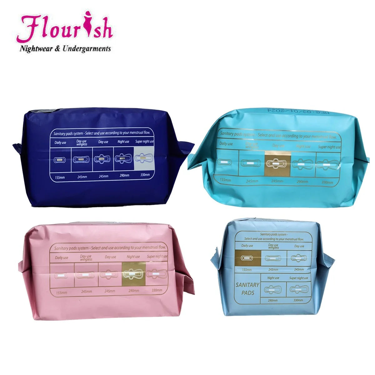 290mm WINGLESS DAILY USE PANTY LINERS SANITARY PADS FOR GIRLS & WOMEN 8 PCS
