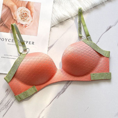 Pack of 3 Cute Stylish Contrast Glitter Patti Hollow Back Light Padded Adjustable 4 Back Hook Closure Bra -SB
