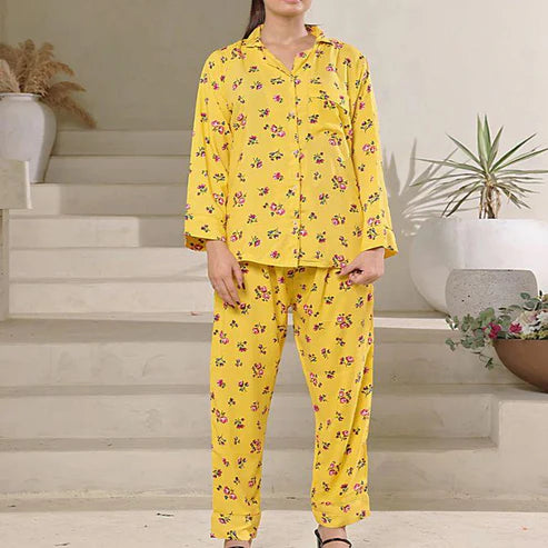 New Summer Cooling Linen 2-Piece Pajama Set With Scrunchie