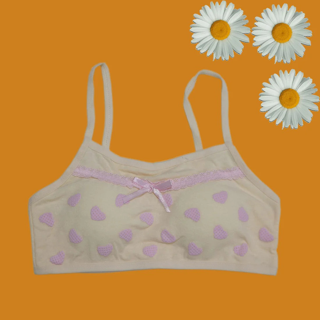 Pack Of 3 Cotton Soft Padded Teeange Bra Vest For Girls Steel -SB