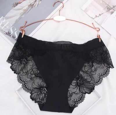Pack Of 3 Lace Net Seamless Breathable See Through Panties