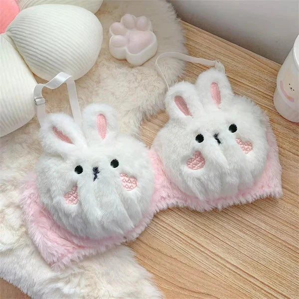 Undergarments New High Quality Sexy Cute Anime Soft Plush Design bra underwear Japanese cartoon rabbit underwear Bra & Panty Set