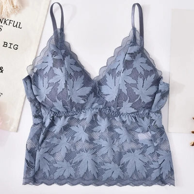 pack of 2 Sexy Tube Top ladies Deep-V Breathable Bralette Wire Free Lace Underwear Bra