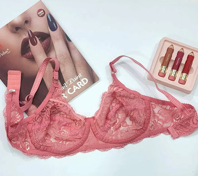 1pcs Non-Padded & Non-Wired Full Coverage & Transparent Bra
