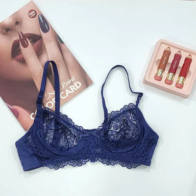 1pcs Non-Padded & Non-Wired Full Coverage & Transparent Bra