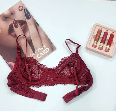 1pcs Non-Padded & Non-Wired Full Coverage & Transparent Bra
