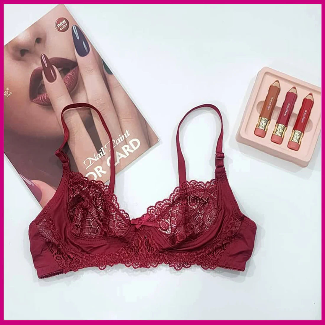 1pcs Non-Padded & Non-Wired Full Coverage & Transparent Bra