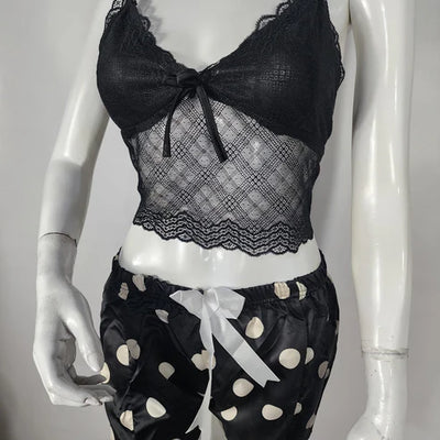 2 Pcs Short Skirt Style Lace See Through Inner Sexy Nighty (Free Delivery 🚚)