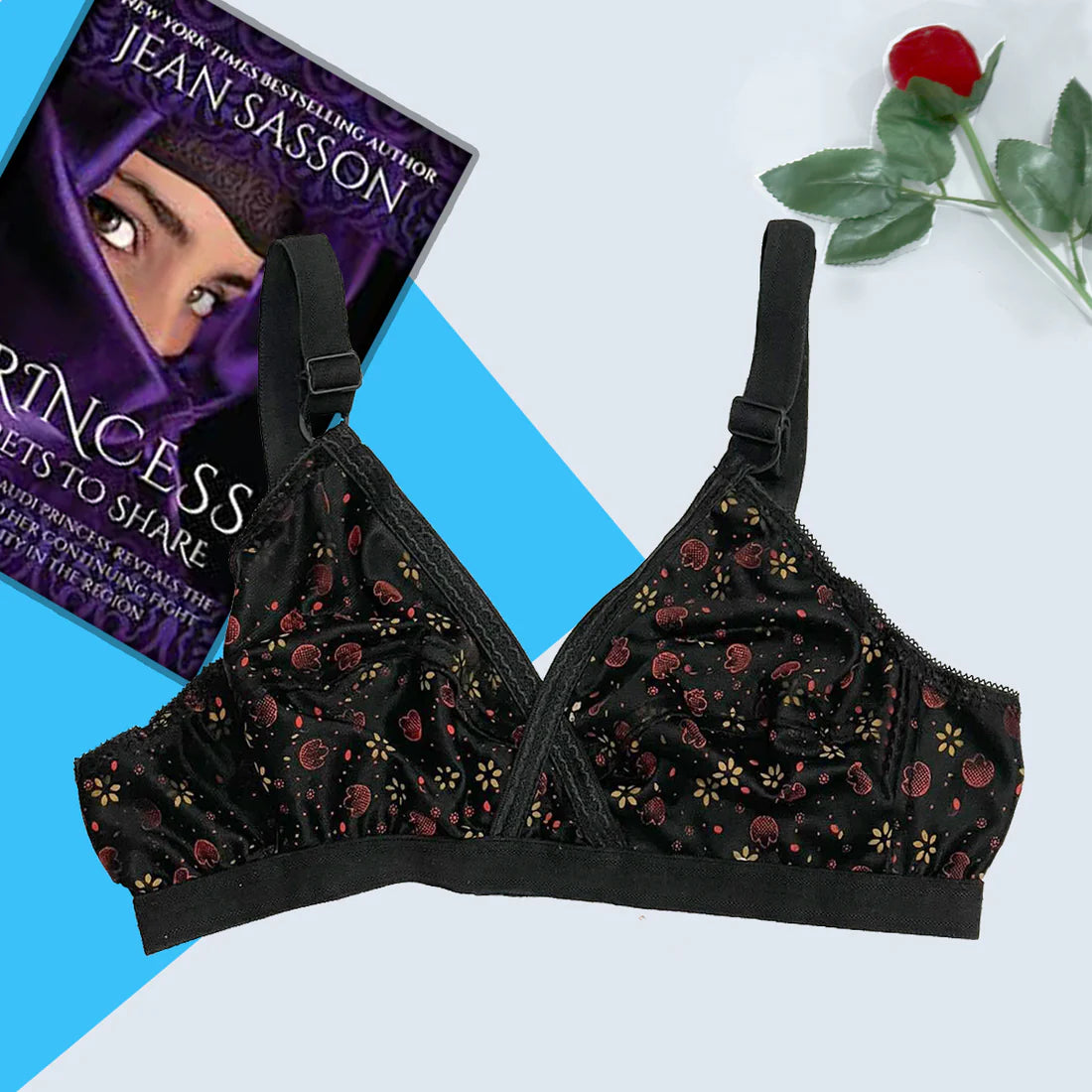 Pack Of 4 Soft Cotton Hosiery Fabric Imported Style Printed Bra | BD-520