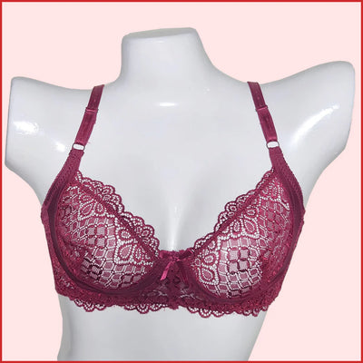 1pcs Non-Padded & Non-Wired Full Coverage & Transparent Bra