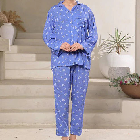 New Summer Cooling Linen 2-Piece Pajama Set With Scrunchie