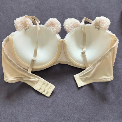 New High Quality Sexy Cute Bear Anime Soft Plush Design Bra & Panty Set
