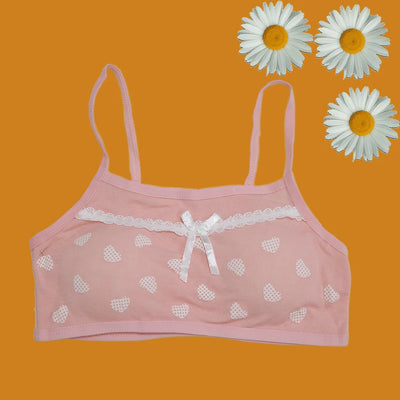 Pack Of 3 Cotton Soft Padded Teeange Bra Vest For Girls Steel -SB