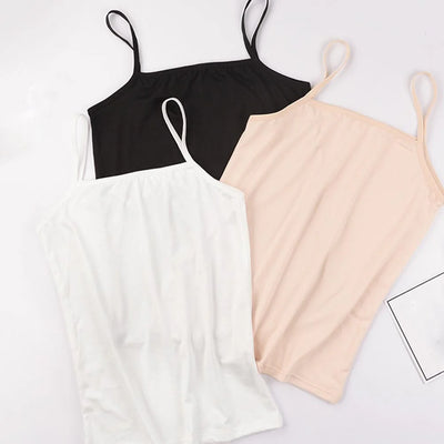 Pack Of 3 Trendy Cotton Summer Soft Comfortable Camisoles For Girls