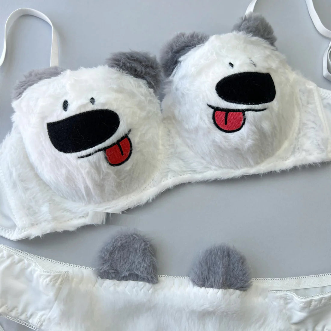 New High Quality Sexy Cute Kitty Anime Soft Plush Design Bra & Panty Set
