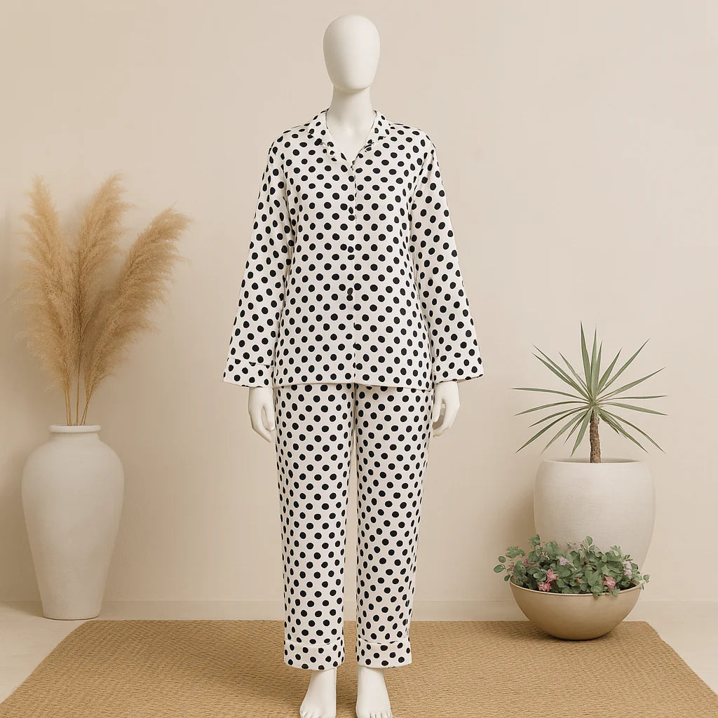 Summer Cooling Linen 2-Piece Pajama Set With Scrunchie