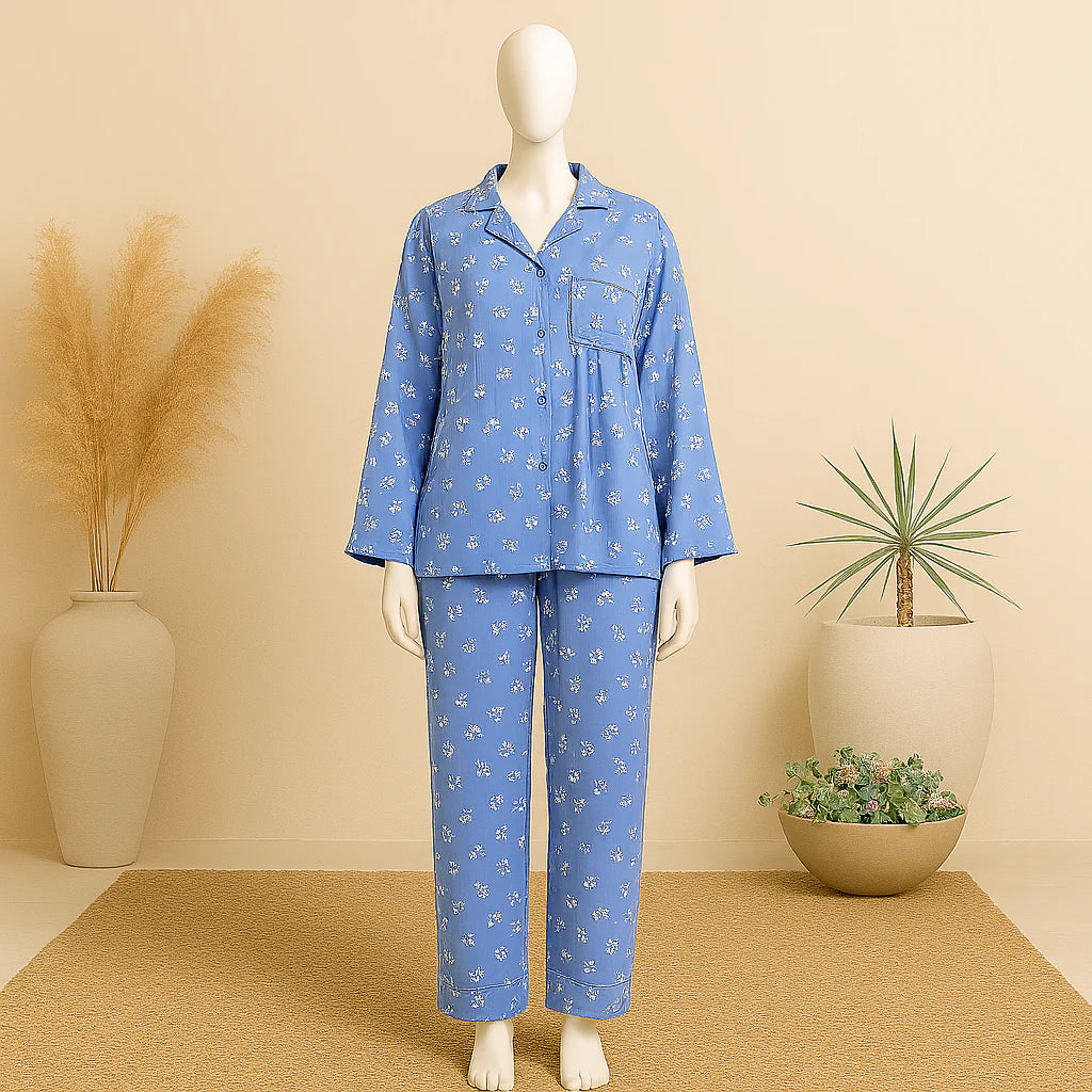 New Summer Cooling Linen 2-Piece Pajama Set With Scrunchie