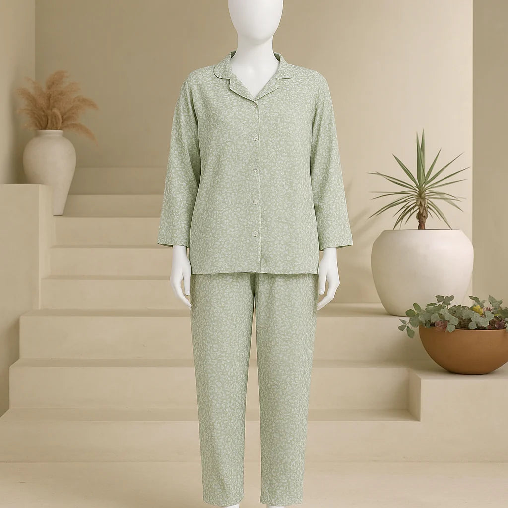New Summer Cooling Linen 2-Piece Pajama Set With Scrunchie