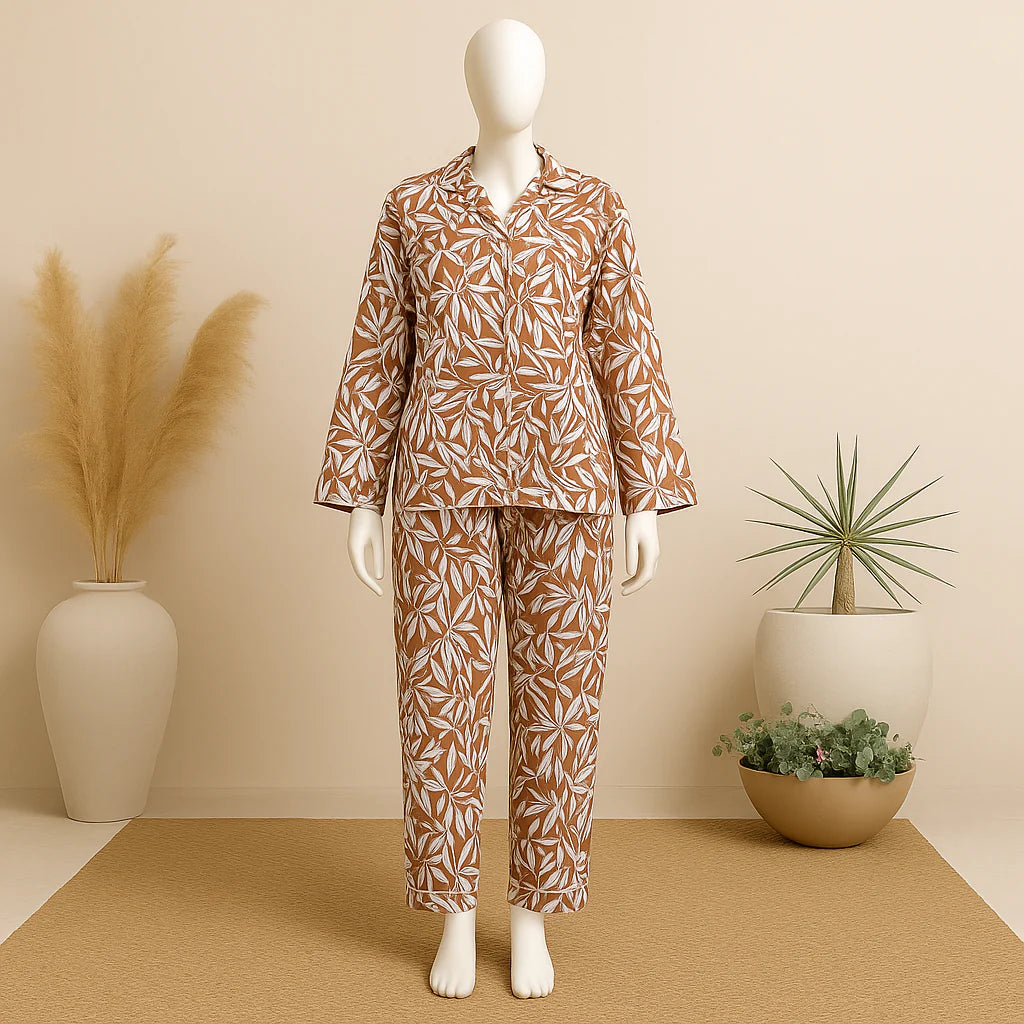 New Summer Cooling Linen 2-Piece Pajama Set With Scrunchie