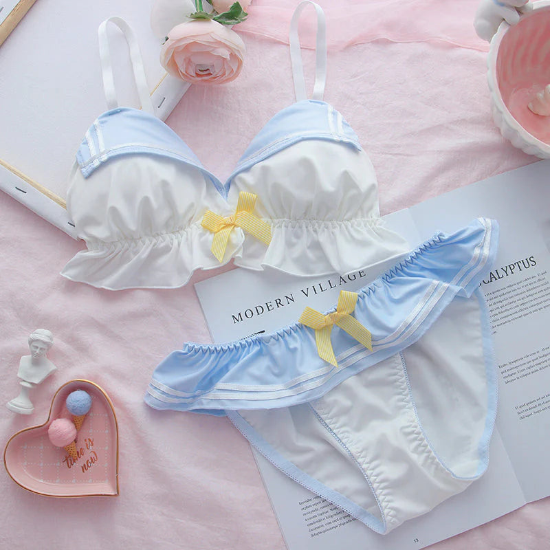 High Quality Sailor Moon Style Cute Bra and Pantie Set Bralette Lingerie