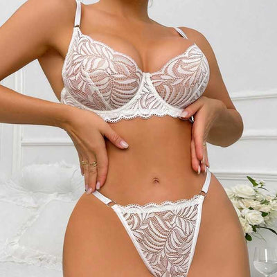 Embroidered Non Padded Bra and Panty Set