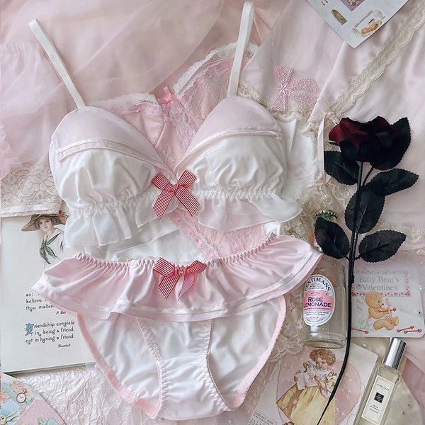 High Quality Sailor Moon Style Cute Bra and Pantie Set Bralette Lingerie