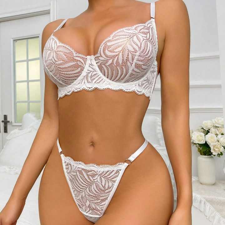 Embroidered Non Padded Bra and Panty Set