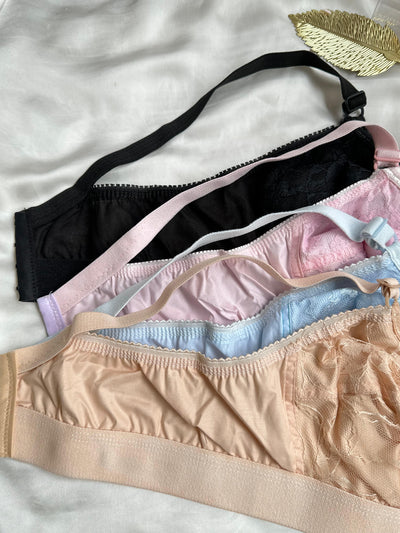 Pack Of 4 Cross Design Women Ladies Girls Cotton Bra Blouse Brazier | BD-720-TK