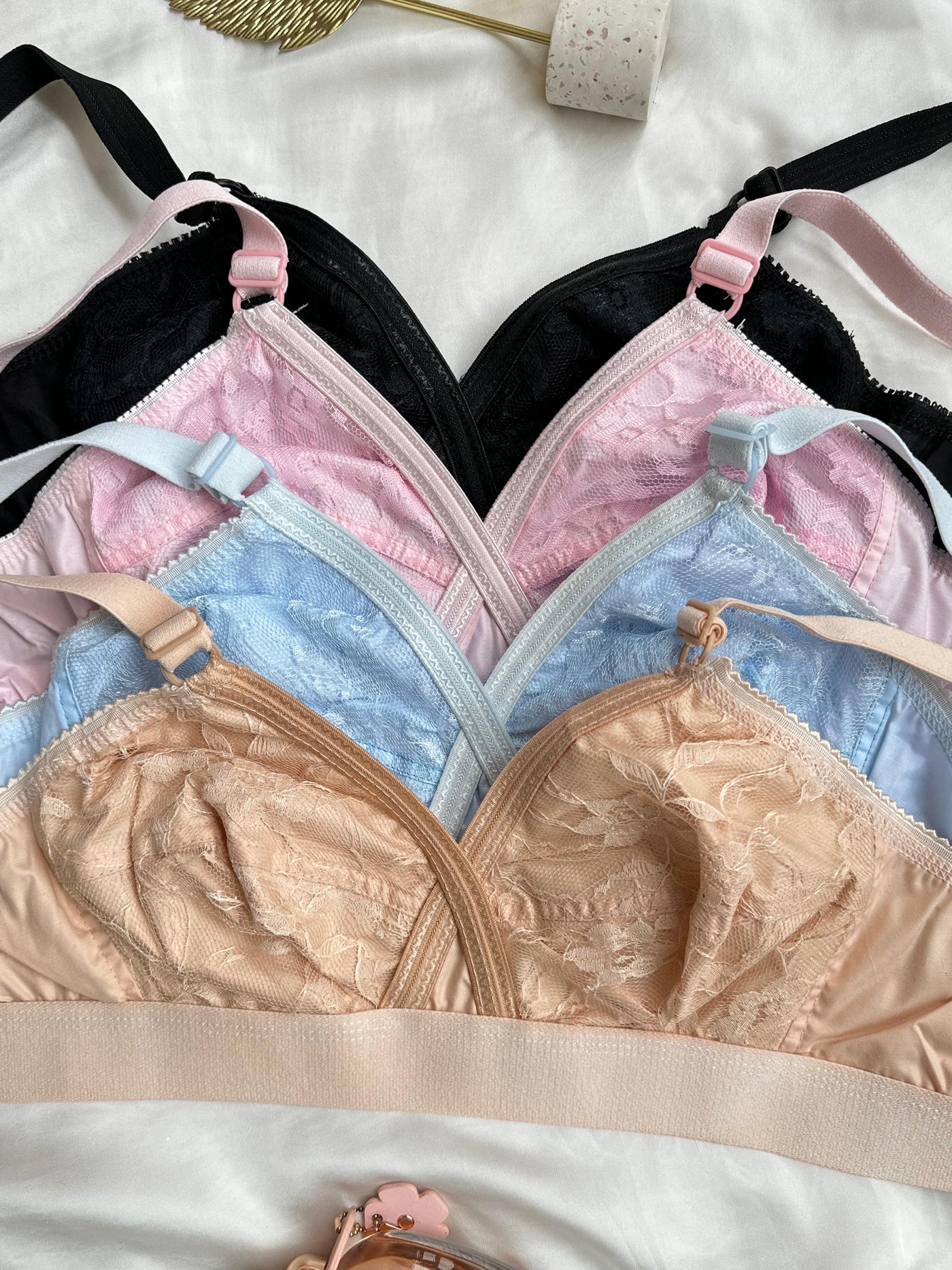 Pack Of 4 Cross Design Women Ladies Girls Cotton Bra Blouse Brazier | BD-720-TK