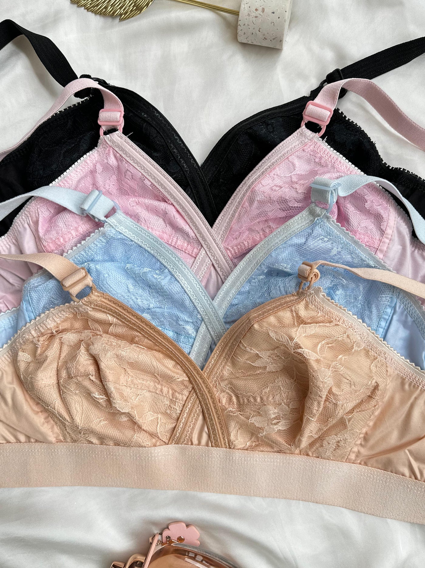 Pack Of 4 Cross Design Women Ladies Girls Cotton Bra Blouse Brazier | BD-720-TK