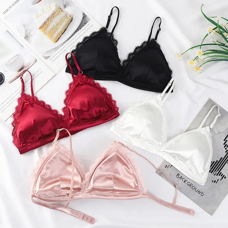 Pack Of 2 Silk Outline Lace Non Wired T-Shirt Removable Padded Bra