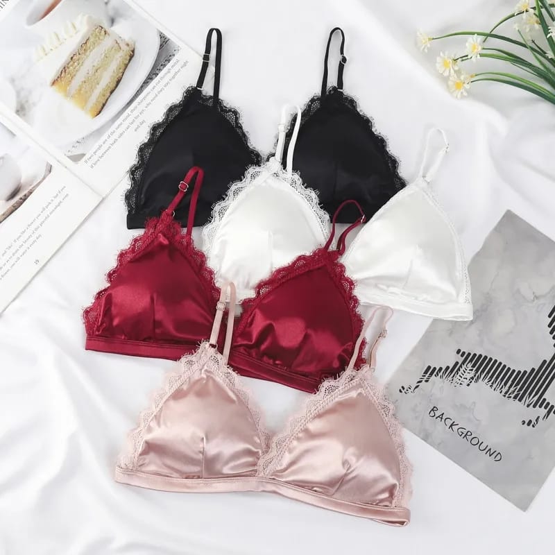 Pack Of 2 Silk Outline Lace Non Wired T-Shirt Removable Padded Bra