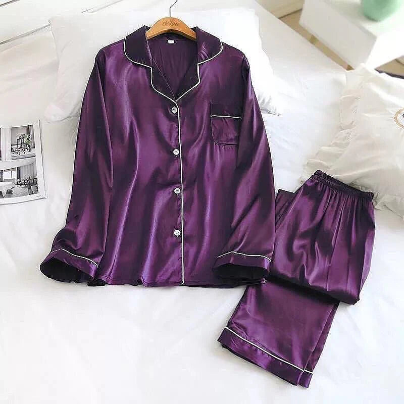 Silk Elegance Nightwear Set | Wedding Lingerie's Full Sleeve Sleepwear Lingerie Set Best PJ's in Pakistan | Sexy Nighty Two Pieces Set
