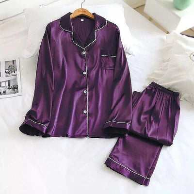 Silk Elegance Nightwear Set | Wedding Lingerie's Full Sleeve Sleepwear Lingerie Set Best PJ's in Pakistan | Sexy Nighty Two Pieces Set