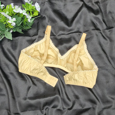 pack of 2 Non Padded Non Wired Luxe Net Pure Cotton Comfortable Full Coverage Bra