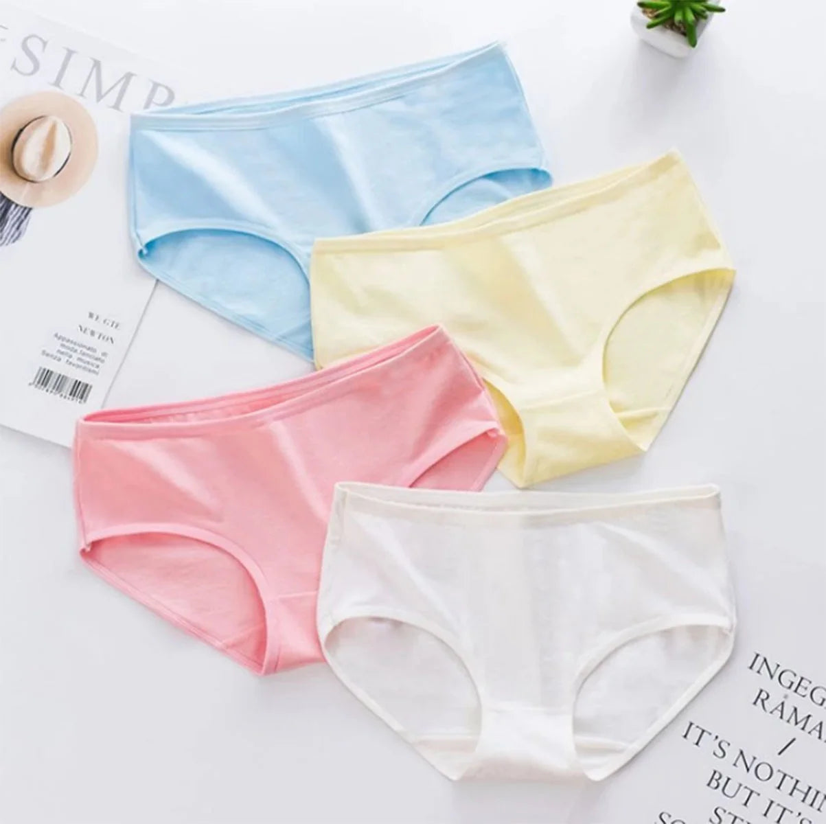 Budget Pack Of 5 Comfortable Cotton Brief Women Seamless Underwear Panties