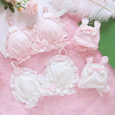 High Quality & Comfortable Cute Little White Rabbit Lolita Soft Cotton Bra & Panty Set