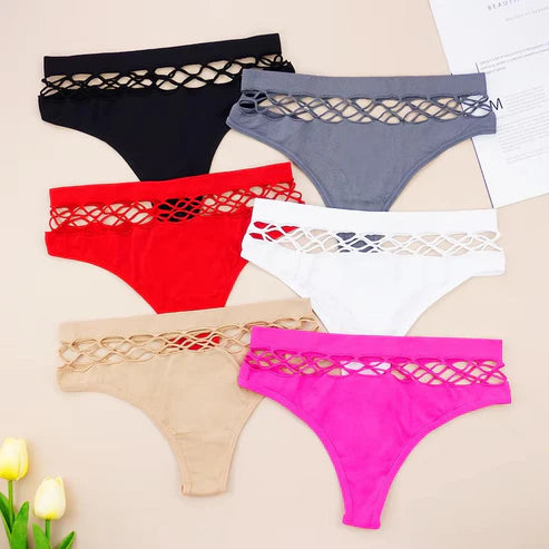 Pack Of 3 Sexy T Shape Mesh Hole Design G-string Panties