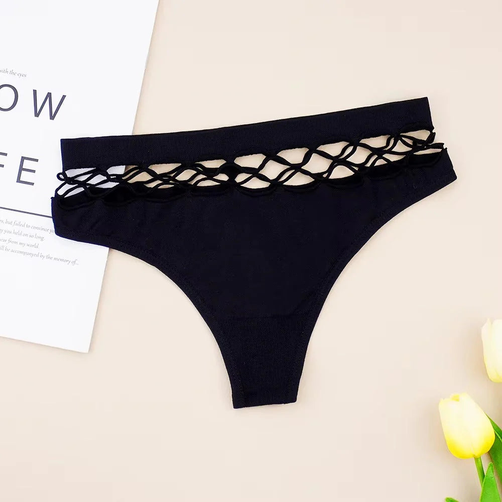 Pack Of 3 Sexy T Shape Mesh Hole Design G-string Panties