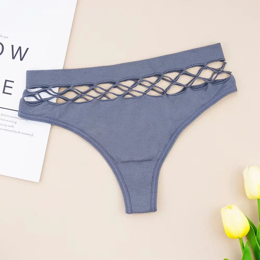 Pack Of 3 Sexy T Shape Mesh Hole Design G-string Panties