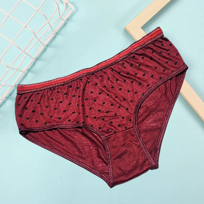 Budget Pack Of 5 Comfortable Polka Dotted Cotton Brief Women Seamless Underwear Panties
