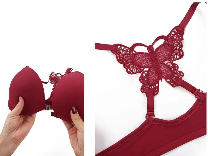 Imported™ Women Lace Underwear Set Seamless Push Up Underwire Brassiere & Panty