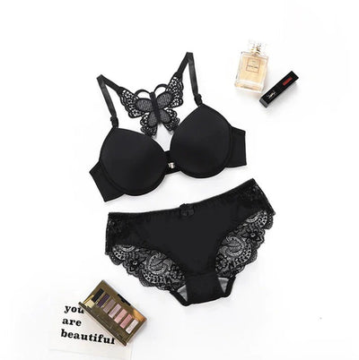 Imported™ Women Lace Underwear Set Seamless Push Up Underwire Brassiere & Panty