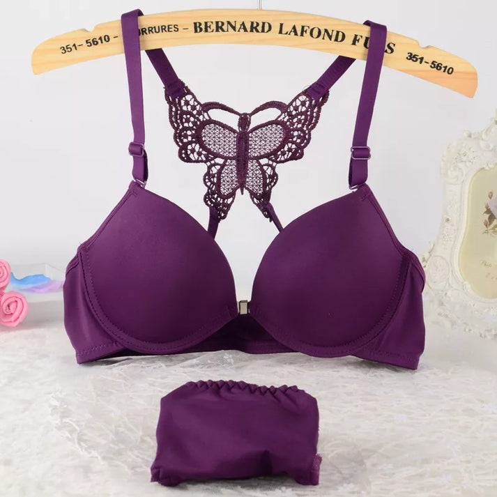 Imported™ Women Lace Underwear Set Seamless Push Up Underwire Brassiere & Panty