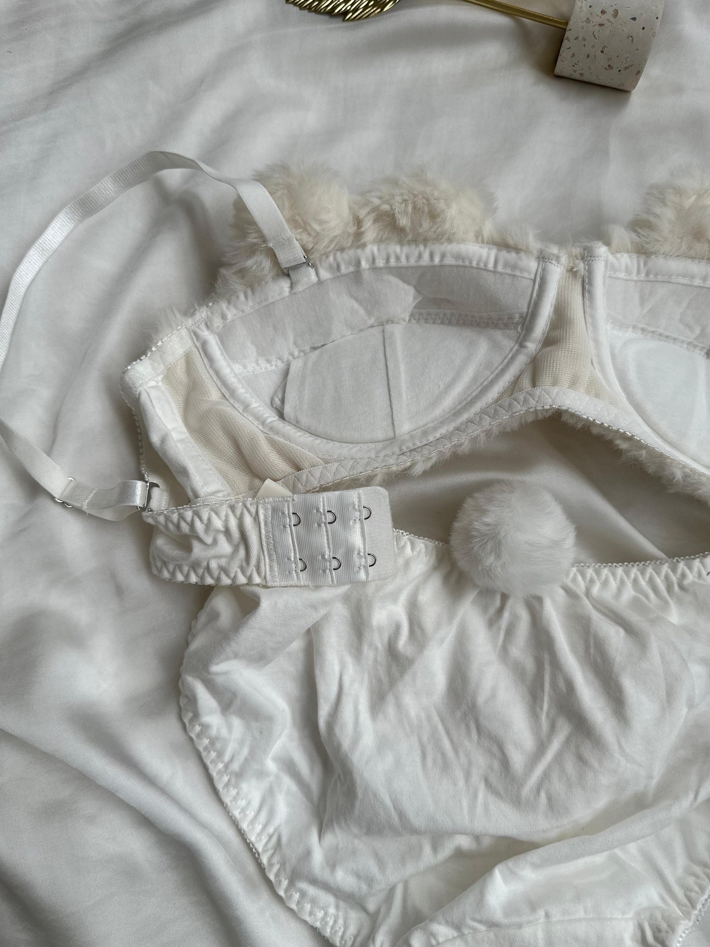 New High Quality Sexy Cute Kitty Anime Soft Plush Design Bra & Panty Set