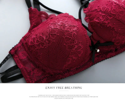 Push Up Padded Lace Bra And Panty Set Back Closure Seamless Lingerie Set