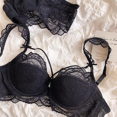 High Quality Thin Half Cup Lace Wired Half Cup Adjustable Straps Back Closure Bridal Light Padded Bra Panty Set