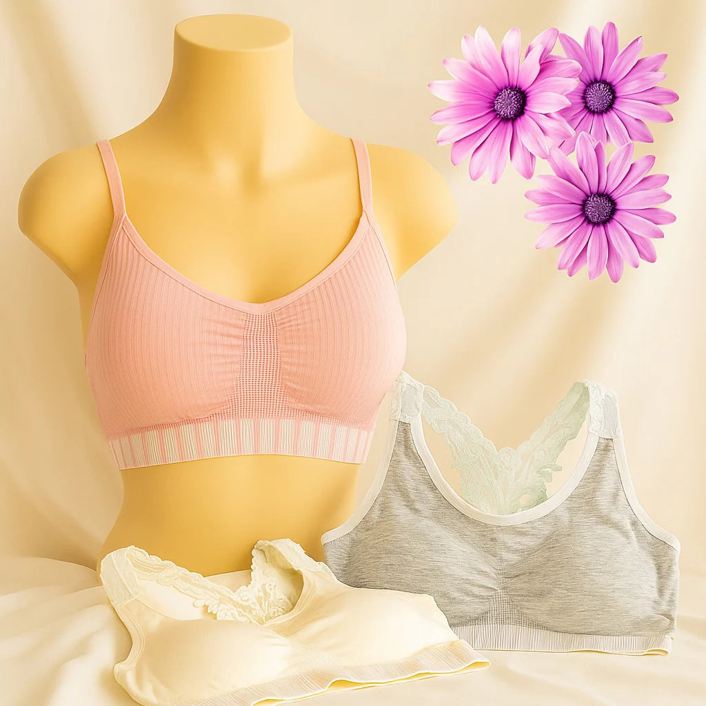 Pack Of 3 - Cotton Bra Vest For Girls Steel-Free Non Padded Bra -SB