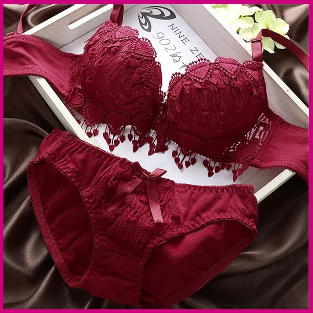 Floral Embroidery Bella Padded Bra and Panty Set